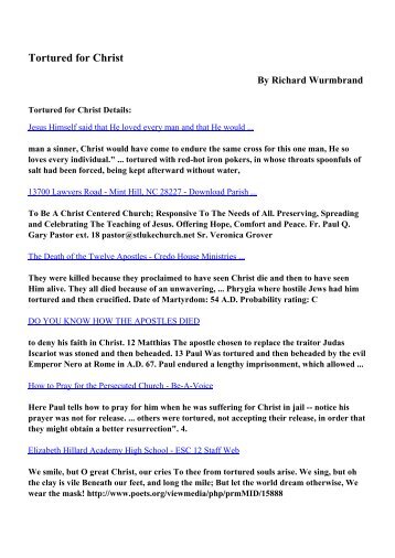 tortured for christ free ebook download Christ download free for tortured ebook